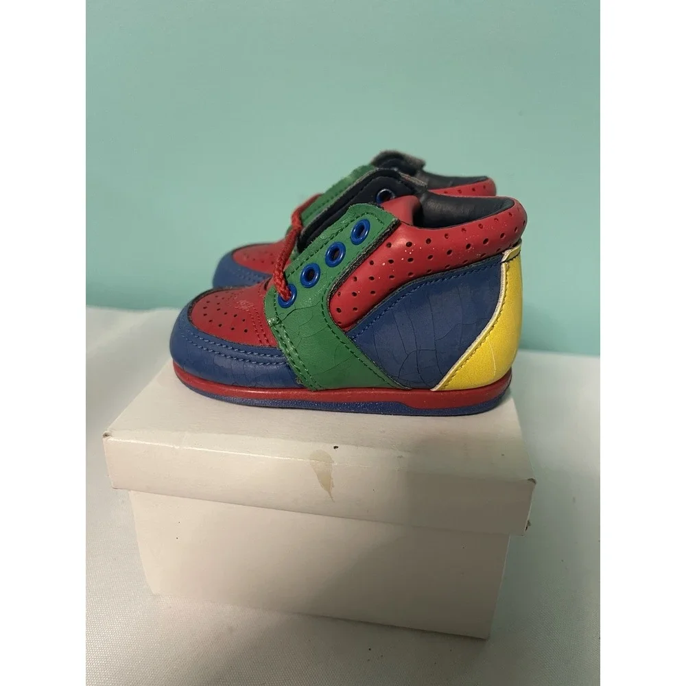 VTG Shoes By Lindemann Multi Color‎ Size 2D Infant Genuine, Leather Upper New